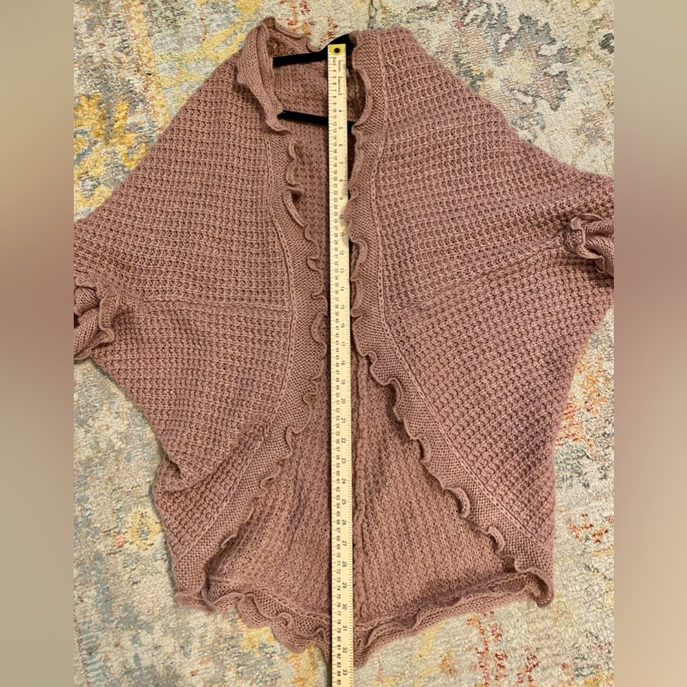 💥BOGO💥 Anthropologie Moth Rocia Mauve Knit Cardigan Sweater Size Large - Picture 9 of 11